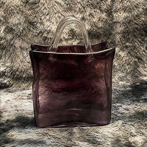 Glass Vase purse
Handblown handbag Purple